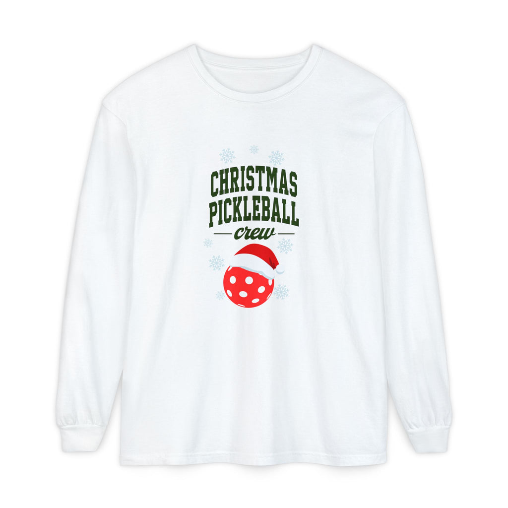 Holiday Moon. Unisex, Crew Neck, Long Sleeve, Graphic T-Shirt. Christmas Pickleball Crew.