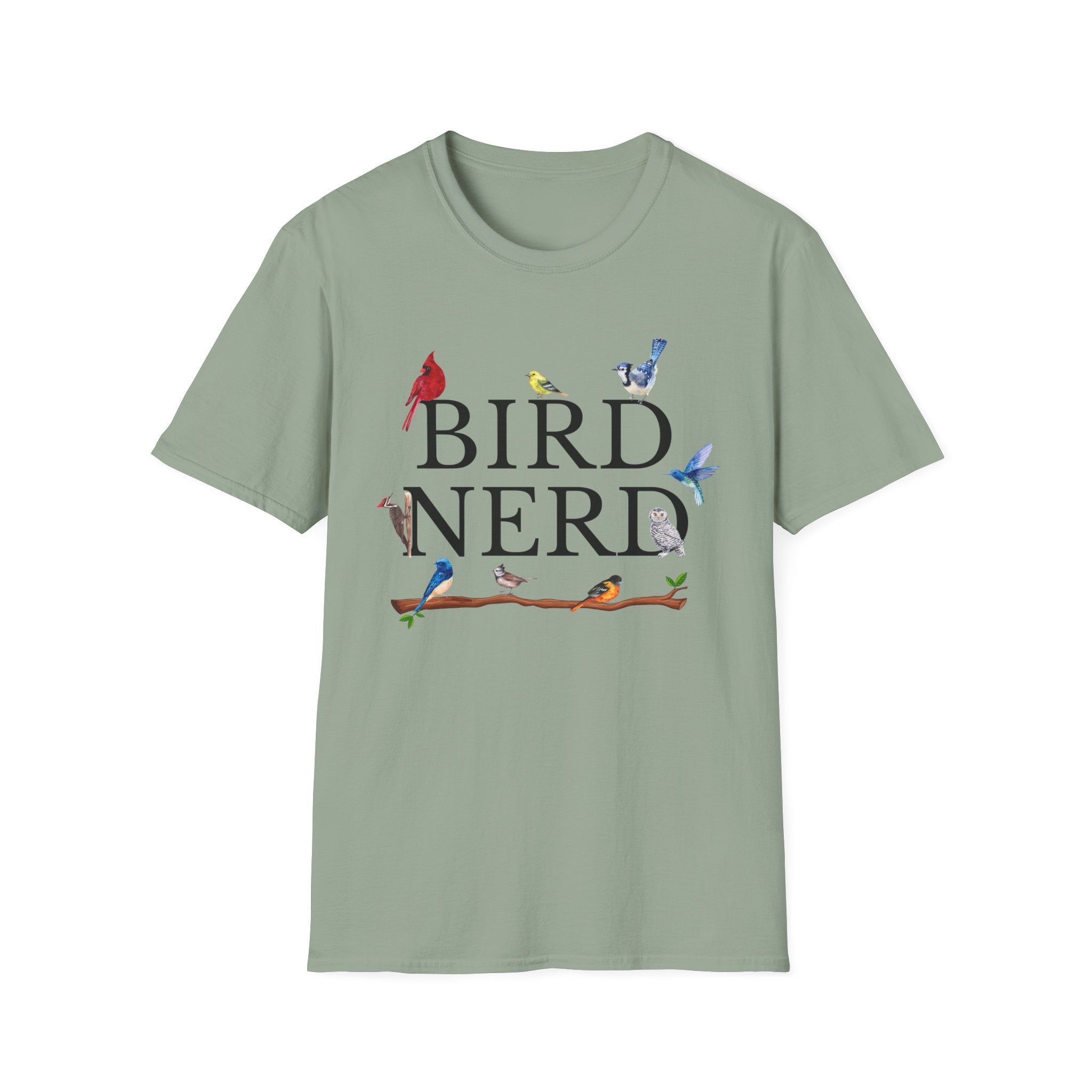 Wild at Heart Collection. Bird Nerd Birdwatching Crew Neck Tee | Gildan 64000 Nature Lover Shirt